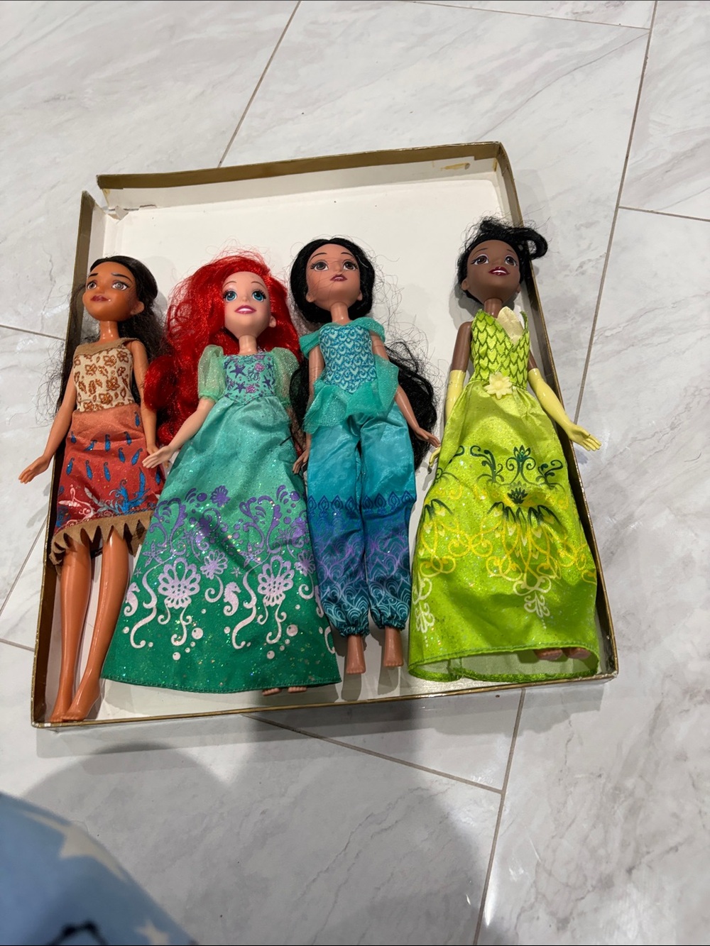 Barbie Dolls Set with Green, Teal, Red and Lime Dresses